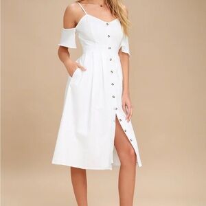 Lulus I’ve Got Love White Off-the-Shoulder Dress